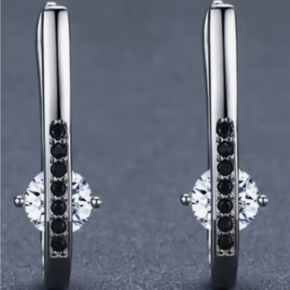 New .925 Sterling Silver Hoop Earrings